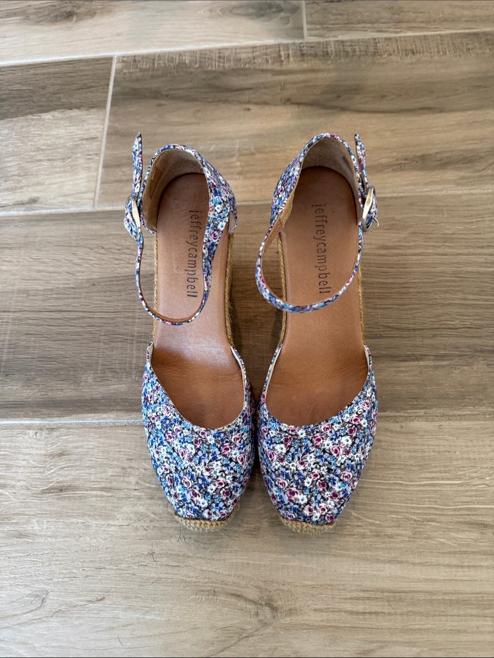 Jeffrey Campbell 38 Adorra floral espadrille wedge shoes
